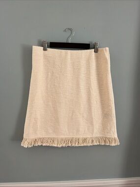 H&M Cream Fringe Mini Skirt - Women